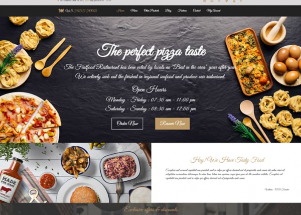 Desain dengan latar belakang gambar makanan yang transparan